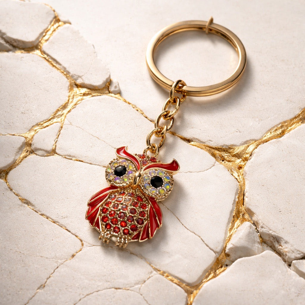 Key chain Owl red