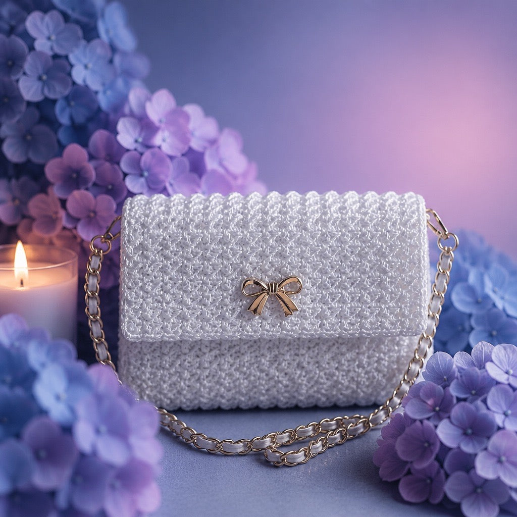 White shoulder bag small