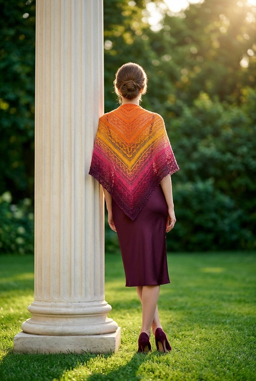 Shawl orange/purple