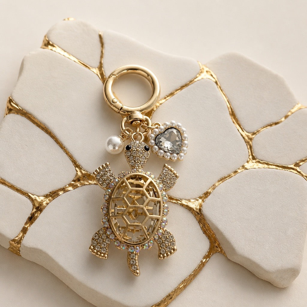 White Turtle key chain