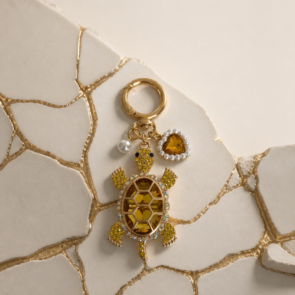 Yellow Turtle key chain