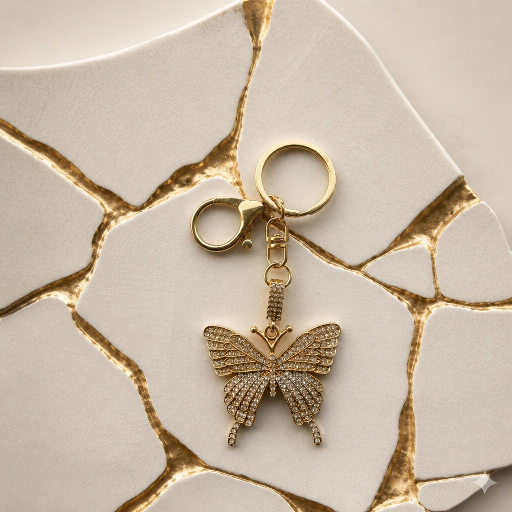 Butterfly gold key chain